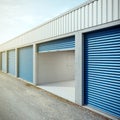 Empty storage unit with opened door Royalty Free Stock Photo