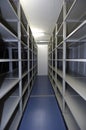 An empty storage unit with shelving Royalty Free Stock Photo
