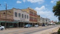 Empty stores lining the street in a small Texas town