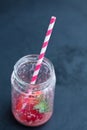 Empty smoothie glass Royalty Free Stock Photo
