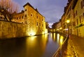 Empty Street along Thiou Canal in Annecy France Royalty Free Stock Photo