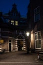 Empty street in Amsterdam at night