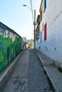empty Street art graffiti in Valparaiso Chile colorfull Royalty Free Stock Photo