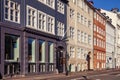 empty street with beautiful colorful buildings Royalty Free Stock Photo