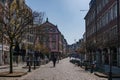 Empty street in old town in DÃÂ¼sseldorf, Germany. Royalty Free Stock Photo