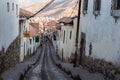 Empty street of Cusco city Peru South America