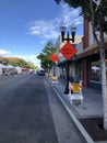 Empty street at the farmer`s market