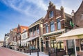 Empty street on the historic Koemarkt square in Purmerend