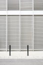 Empty street with modern building background and closed blinds Royalty Free Stock Photo