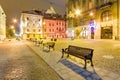 An empty street night city. Lviv. Ukraine Royalty Free Stock Photo