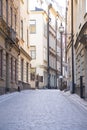 Empty Street in Old Town - Gamla Stan, Stockholm Royalty Free Stock Photo