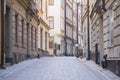 Empty Street; Old Town; Gamla Stan; Stockholm Royalty Free Stock Photo