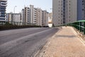 Empty street road in city with house Royalty Free Stock Photo