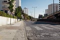 Empty street road in city with house Royalty Free Stock Photo