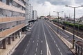 Empty street road in city with sky