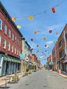 Empty street in Saint-Hyacinthe downtown during the Covid-19 pandemic. A beautiful town in Quebec Canada