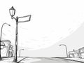 empty Street Sign in hand-drawn style