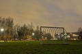 Empty street soccer field at night Royalty Free Stock Photo