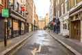 Empty street in Soho, London, during the coronavirus pandemic Royalty Free Stock Photo