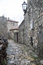 Empty street of Ulcinj town in Montenegro