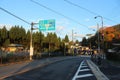 Empty street view in early morning in Arashiyama, Kyoto, Japan Royalty Free Stock Photo