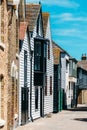 Empty street in Whitstable, Kent, UK with traditional houses Royalty Free Stock Photo