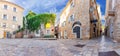 Empty streets of Budva old town, morning panorama, Montenegro Royalty Free Stock Photo