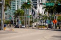 Empty streets Downtown Miami FL telephoto shot