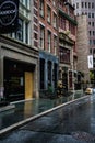 Empty streets of New York. Manhattan view. Royalty Free Stock Photo