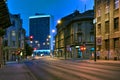 Empty streets at night, Novo Sarajevo, Bosnia Herzegovina Royalty Free Stock Photo