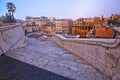 Empty streets of Rome. View from Spanish steps,