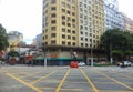 Empty streets of Sao Paulo. Empty downtown in Latin America city. Desert streets following Covid-19 pandemic.
