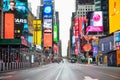 Empty streets of Times Square NY during Coronavirus pandemic