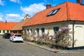 Empty streets of traditional old townhouses in Simrishamn, Southern Sweden