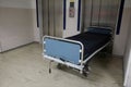 Empty stretcher front of hospital lift