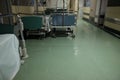 Empty stretchers on the hospital corridor Royalty Free Stock Photo