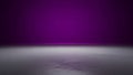 Empty studio with dark purple background and reflective floor Royalty Free Stock Photo