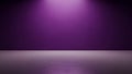 Empty studio with purple spotlight and reflective floor Royalty Free Stock Photo