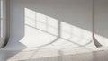 Empty Studio Room with Sunlight and Window Shadows on White Backdrop Royalty Free Stock Photo