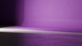 Empty studio with a seamless purple backdrop and dramatic lighting Royalty Free Stock Photo