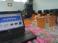 an empty study room containing only computers