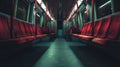 Empty subway car at night Royalty Free Stock Photo