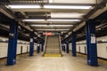 Empty subway station in New York City, USA Royalty Free Stock Photo