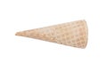 Empty sugar waffle cone ice cream isolated on white background Royalty Free Stock Photo