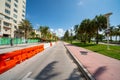 Empty summer street Miami Beach Ocean Drive Coronavirus Covid 19 pandemic stay at home order