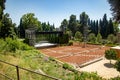 Empty summer theater concert auditorium hall without people at Generalife Gardens, Alhambra, Granada, Spain Royalty Free Stock Photo