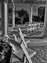 Empty summerhouse before wedding ceremony