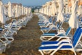 Empty sun loungers Royalty Free Stock Photo