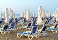 Empty sun loungers Royalty Free Stock Photo