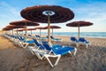 Empty Sun Loungers Royalty Free Stock Photo